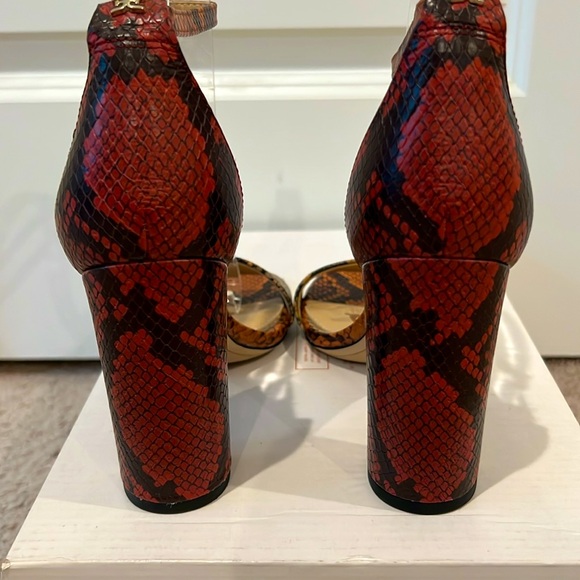 Sam Edelman Yaro Ankle Strap Multicolor Snake Print Heels - Picture 6 of 13